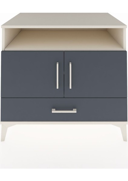 Kronos Şifonyer 3 Raflı Tek Çekmeceli 2 Kapaklı 88X59X80 Aytaşı-Antrasit