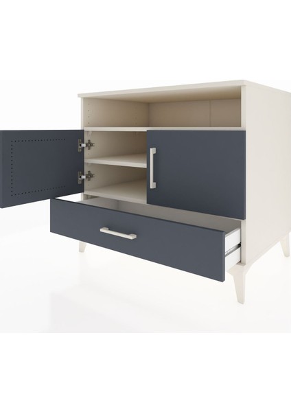 Kronos Şifonyer 3 Raflı Tek Çekmeceli 2 Kapaklı 88X59X80 Aytaşı-Antrasit fırsatları