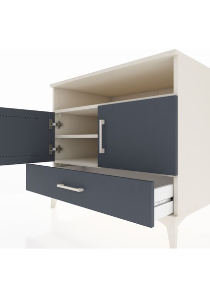 Kronos Şifonyer 3 Raflı Tek Çekmeceli 2 Kapaklı 88X59X80 Aytaşı-Antrasit indirimleri