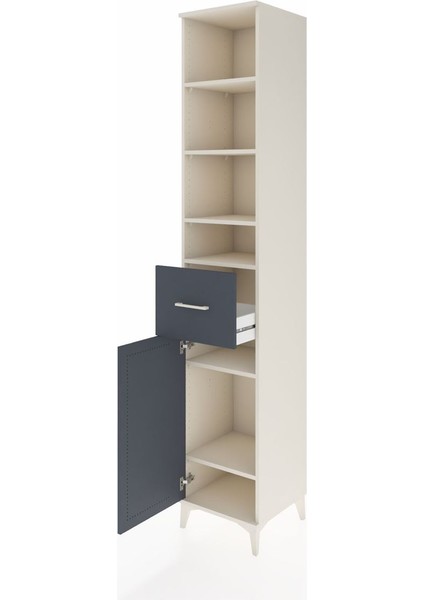 Hyperion Dolap 6 Raflı Tek Çekmeceli Tek Kapaklı 44X44X243 Aytaşı-Antrasit fırsatları