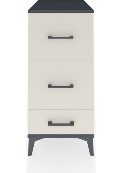 Kronos Komodin 3 Çekmeceli 44X59X96 Antrasit-Aytaşı