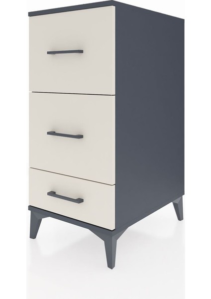 Kronos Komodin 3 Çekmeceli 44X59X96 Antrasit-Aytaşı modelleri