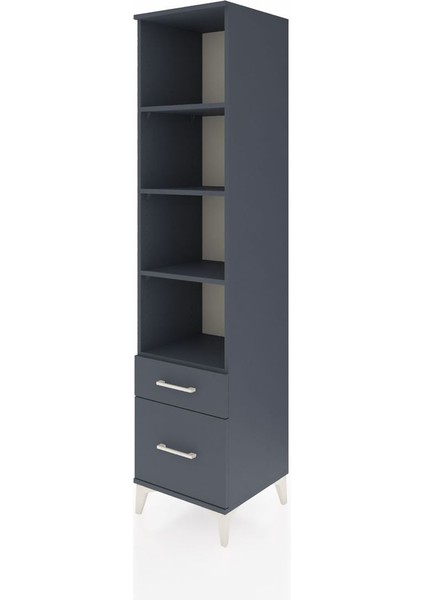 Hyperion Dolap 4 Raflı 2 Çekmeceli 44X44X195 Antrasit-Antrasit modelleri