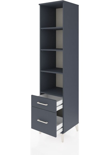 Hyperion Dolap 4 Raflı 2 Çekmeceli 44X44X195 Antrasit-Antrasit fırsatları