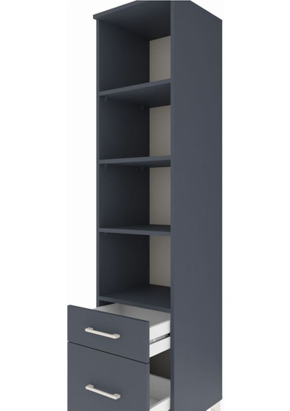 Hyperion Dolap 4 Raflı 2 Çekmeceli 44X44X195 Antrasit-Antrasit indirimleri