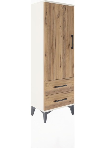 Arges Dolap Tek Raflı 2 Çekmeceli Tek Askılı 44X30X134 Aytaşı-Çam fiyatları