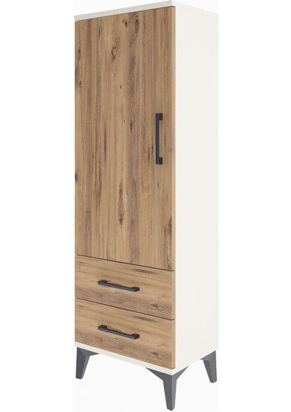 Arges Dolap Tek Raflı 2 Çekmeceli Tek Askılı 44X30X134 Aytaşı-Çam modelleri