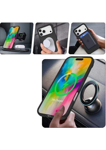 CPT16 Apple iPhone 17 Pro Max Regal Magsafe Standlı Kapak - Derin Mor