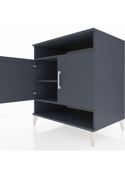 Kronos Şifonyer 3 Raflı 2 Kapaklı 88X59X96 Antrasit-Antrasit indirimleri