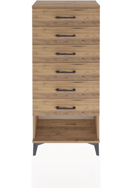 Arges Dolap 6 Çekmeceli 60X30X134 Çam-Çam