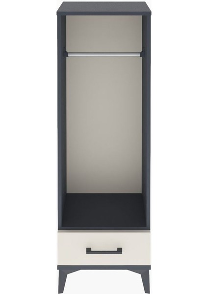 Arges Dolap Tek Raflı Tek Çekmeceli Tek Askılı 44X30X134 Antrasit-Aytaşı