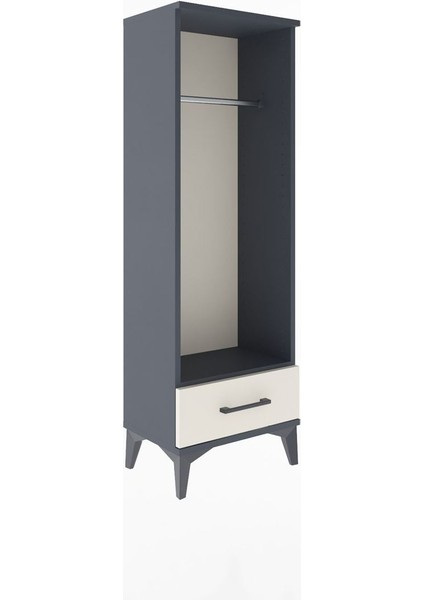 Arges Dolap Tek Raflı Tek Çekmeceli Tek Askılı 44X30X134 Antrasit-Aytaşı fiyatları