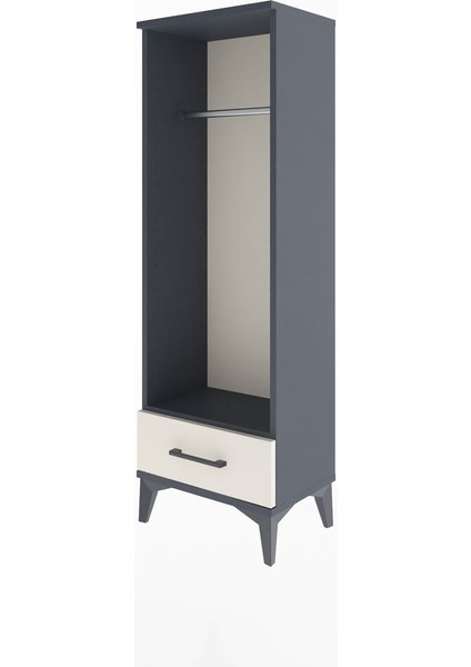 Arges Dolap Tek Raflı Tek Çekmeceli Tek Askılı 44X30X134 Antrasit-Aytaşı modelleri