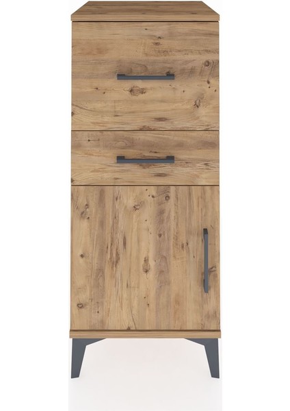 Hyperion Komodin 2 Çekmeceli Tek Kapaklı 44X44X106 Çam-Çam