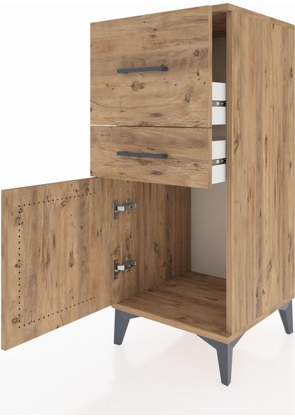 Hyperion Komodin 2 Çekmeceli Tek Kapaklı 44X44X106 Çam-Çam fırsatları