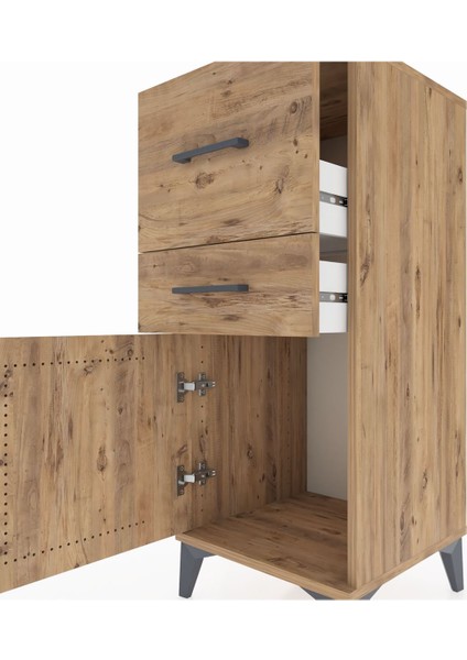 Hyperion Komodin 2 Çekmeceli Tek Kapaklı 44X44X106 Çam-Çam indirimleri