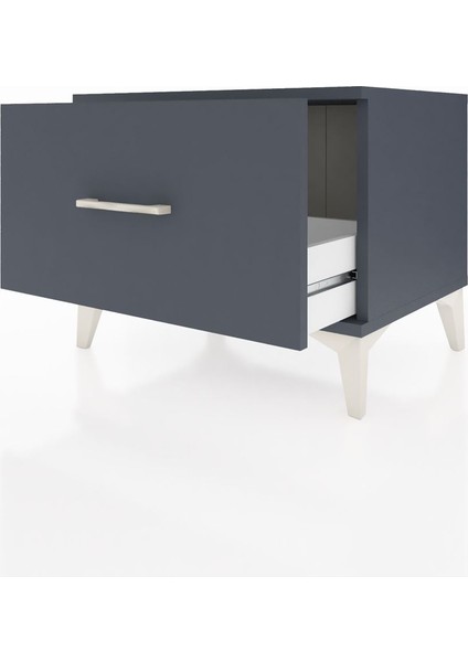 Hyperion Komodin Tek Çekmeceli 60X44X48 Antrasit-Antrasit fırsatları