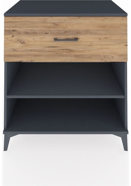 Kronos Şifonyer Tek Raflı Tek Çekmeceli 88X59X96 Antrasit-Çam