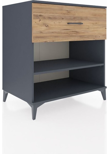 Kronos Şifonyer Tek Raflı Tek Çekmeceli 88X59X96 Antrasit-Çam fiyatları
