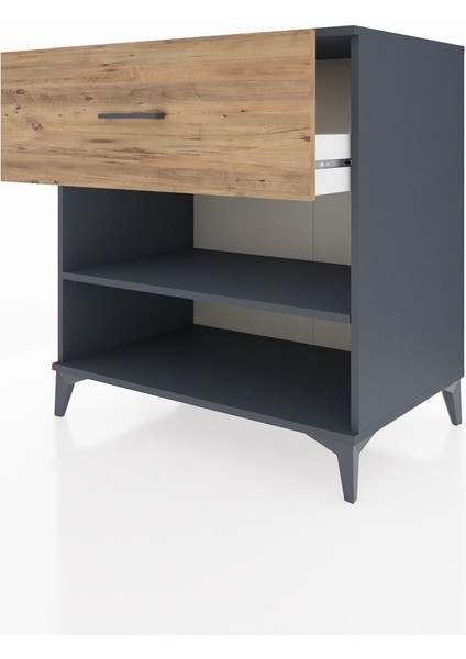 Kronos Şifonyer Tek Raflı Tek Çekmeceli 88X59X96 Antrasit-Çam fırsatları