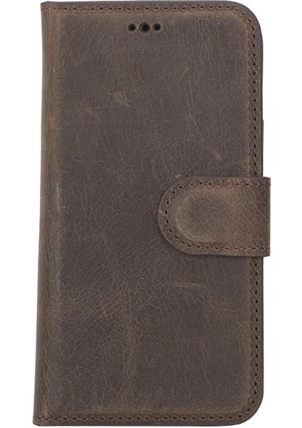 Apple iPhone 13 Mini Uyumlu Deri Cüzdanlı Kılıf G6 Kahverengi modelleri