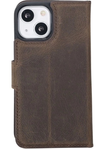 Apple iPhone 13 Mini Uyumlu Deri Cüzdanlı Kılıf G6 Kahverengi fırsatları