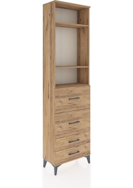 Arges Dolap 3 Raflı 4 Çekmeceli 60X30X221 Çam-Çam fiyatları