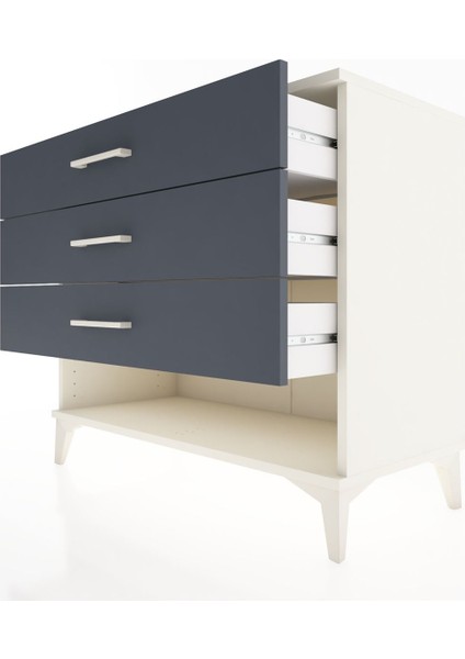 Hyperion Şifonyer 3 Çekmeceli 88X44X80 Aytaşı-Antrasit indirimleri