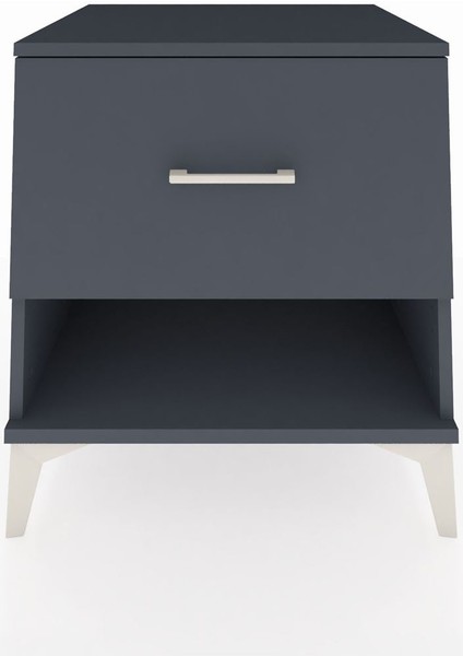 Kronos Komodin Tek Çekmeceli 60X59X64 Antrasit-Antrasit