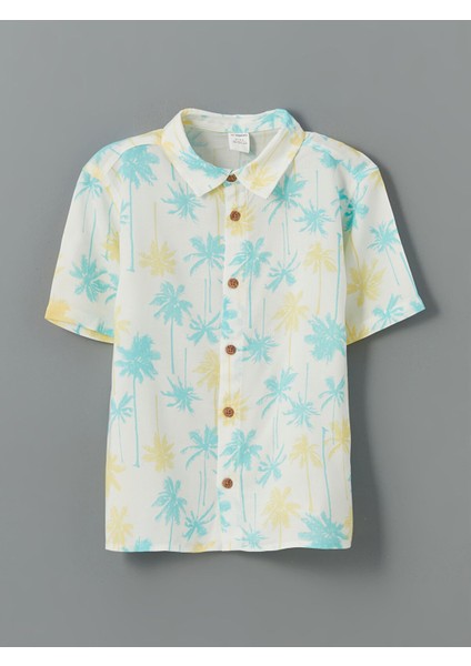 Yeni Sezon Baskılı Erkek Çocuk Poplin Gömlek