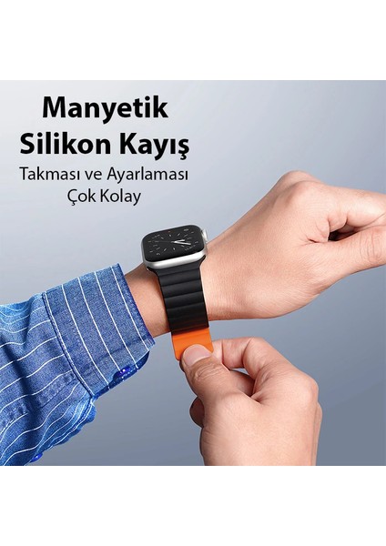 Dux Ducıs Apple Watch 38/40/41MM Için Manyetik Zincir Versiyon Pu Deri Kayış KORDON-(1903) fırsatları