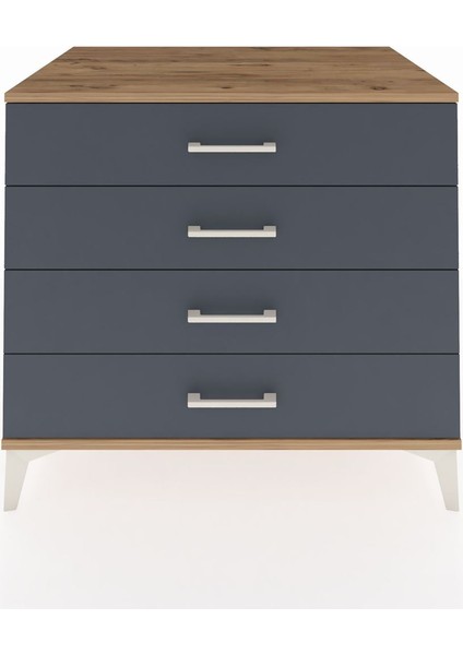 Kronos Şifonyer 4 Çekmeceli 88X59X80 Çam-Antrasit