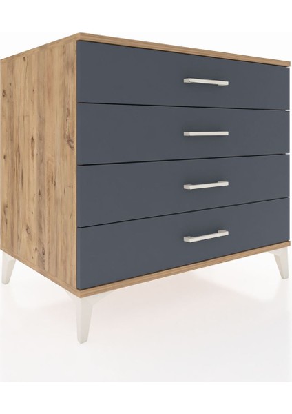 Kronos Şifonyer 4 Çekmeceli 88X59X80 Çam-Antrasit fiyatları