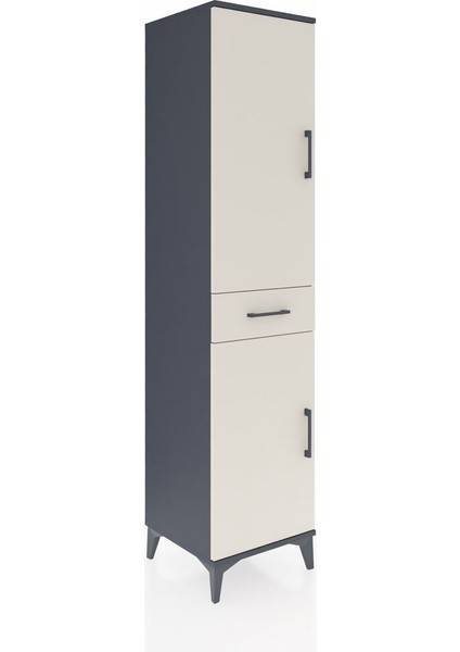 Hyperion Dolap 4 Raflı Tek Çekmeceli 2 Kapaklı 44X44X195 Antrasit-Aytaşı fiyatları
