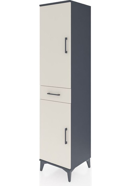 Hyperion Dolap 4 Raflı Tek Çekmeceli 2 Kapaklı 44X44X195 Antrasit-Aytaşı modelleri