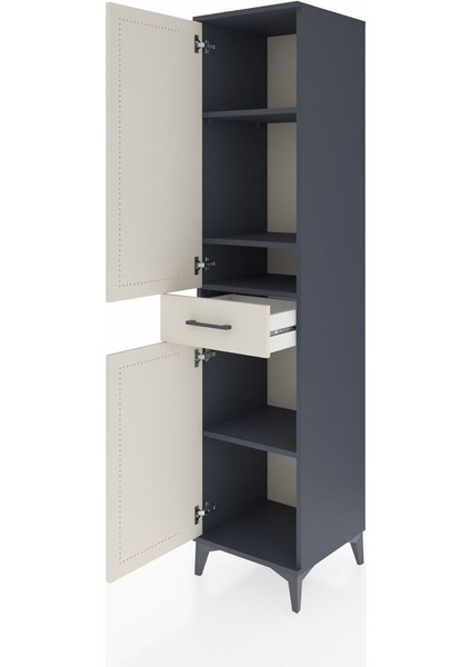 Hyperion Dolap 4 Raflı Tek Çekmeceli 2 Kapaklı 44X44X195 Antrasit-Aytaşı fırsatları