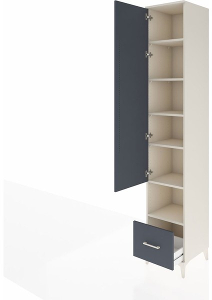 Hyperion Dolap 6 Raflı Tek Çekmeceli Tek Kapaklı 44X44X243 Aytaşı-Antrasit fırsatları
