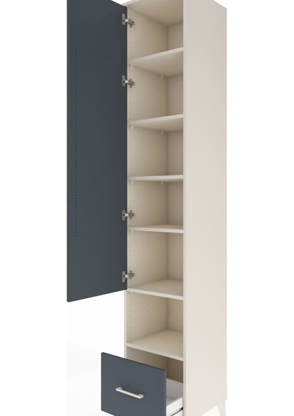 Hyperion Dolap 6 Raflı Tek Çekmeceli Tek Kapaklı 44X44X243 Aytaşı-Antrasit indirimleri