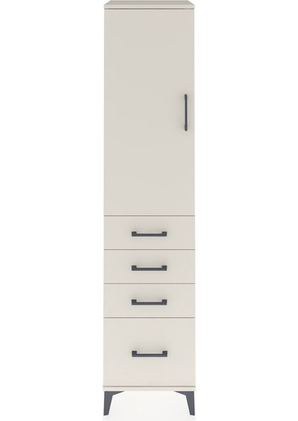 Hyperion Dolap 3 Raflı 4 Çekmeceli Tek Kapaklı 44X44X195 Aytaşı-Aytaşı