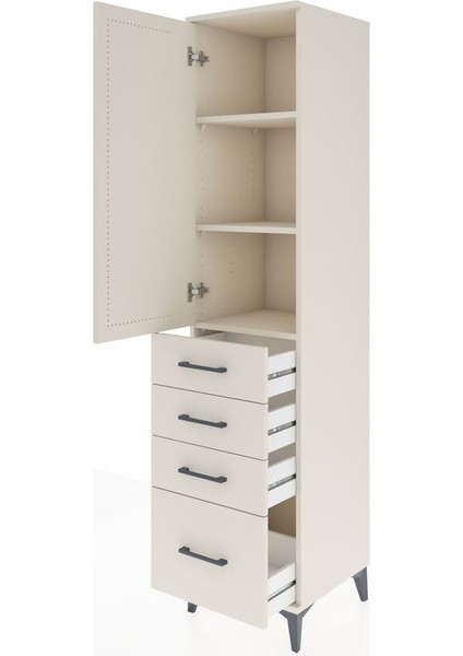 Hyperion Dolap 3 Raflı 4 Çekmeceli Tek Kapaklı 44X44X195 Aytaşı-Aytaşı fırsatları