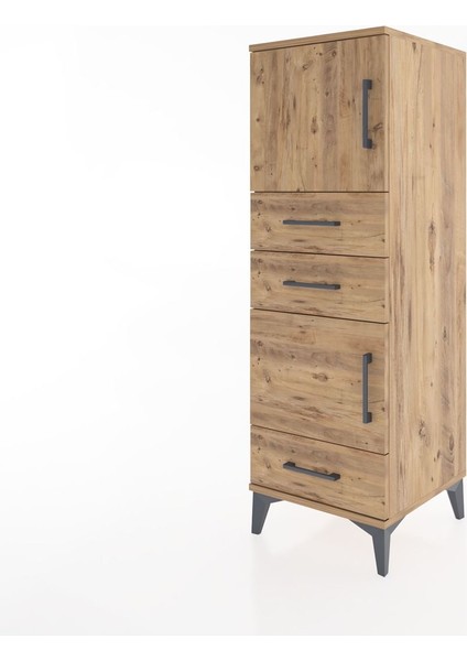 Hyperion Dolap 2 Raflı 3 Çekmeceli 2 Kapaklı 44X44X134 Çam-Çam modelleri