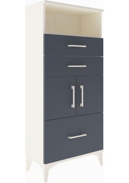 Arges Dolap 2 Raflı 3 Çekmeceli 2 Kapaklı 60X30X134 Aytaşı-Antrasit fiyatları