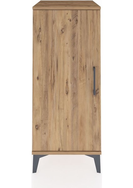 Hyperion Komodin 2 Raflı Tek Kapaklı 44X44X106 Çam-Çam