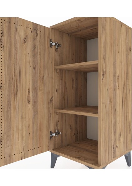 Hyperion Komodin 2 Raflı Tek Kapaklı 44X44X106 Çam-Çam indirimleri