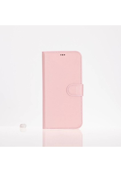 Apple iPhone 16 Pro Uyumlu, Hakiki Deri, El Yapımı, Cüzdanlı Kılıf, Toz Pembe fırsatları