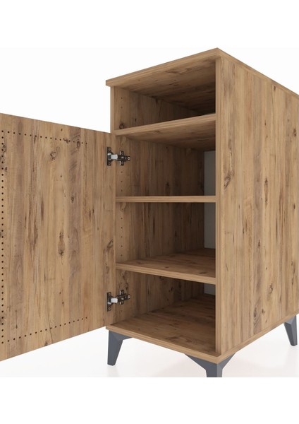 Kronos Komodin 3 Raflı Tek Kapaklı 44X59X96 Çam-Çam indirimleri