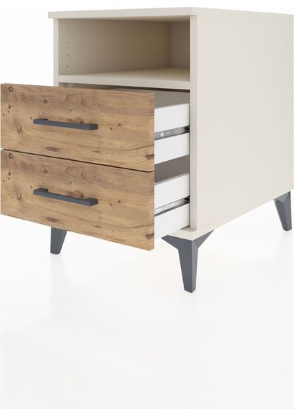 Kronos Komodin Tek Raflı 2 Çekmeceli 44X59X64 Aytaşı-Çam fırsatları