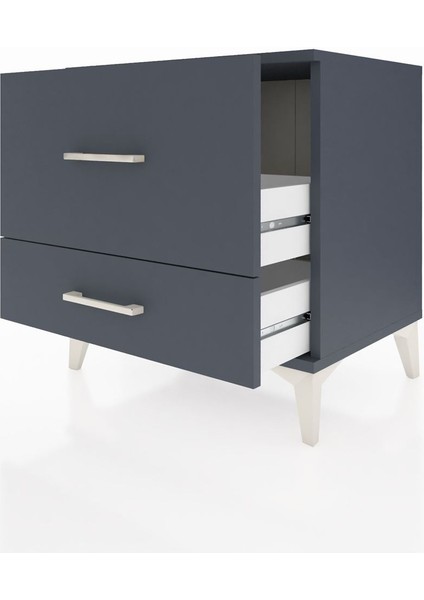 Hyperion Komodin 2 Çekmeceli 60X44X64 Antrasit-Antrasit fırsatları