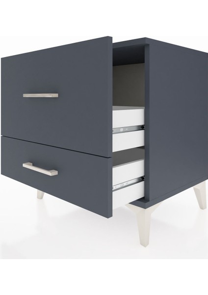 Hyperion Komodin 2 Çekmeceli 60X44X64 Antrasit-Antrasit indirimleri