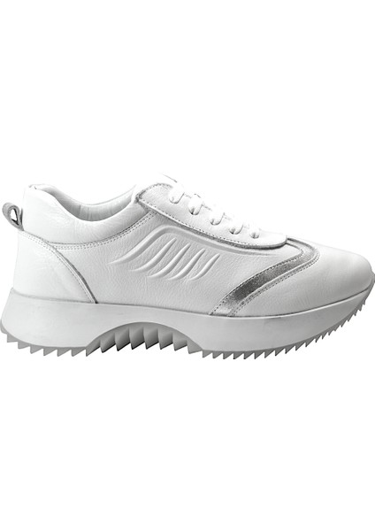 25BY.620 Hakiki Deri Bağlı Ortopedik Kalın Taban Casual Kadın Ayakkabı